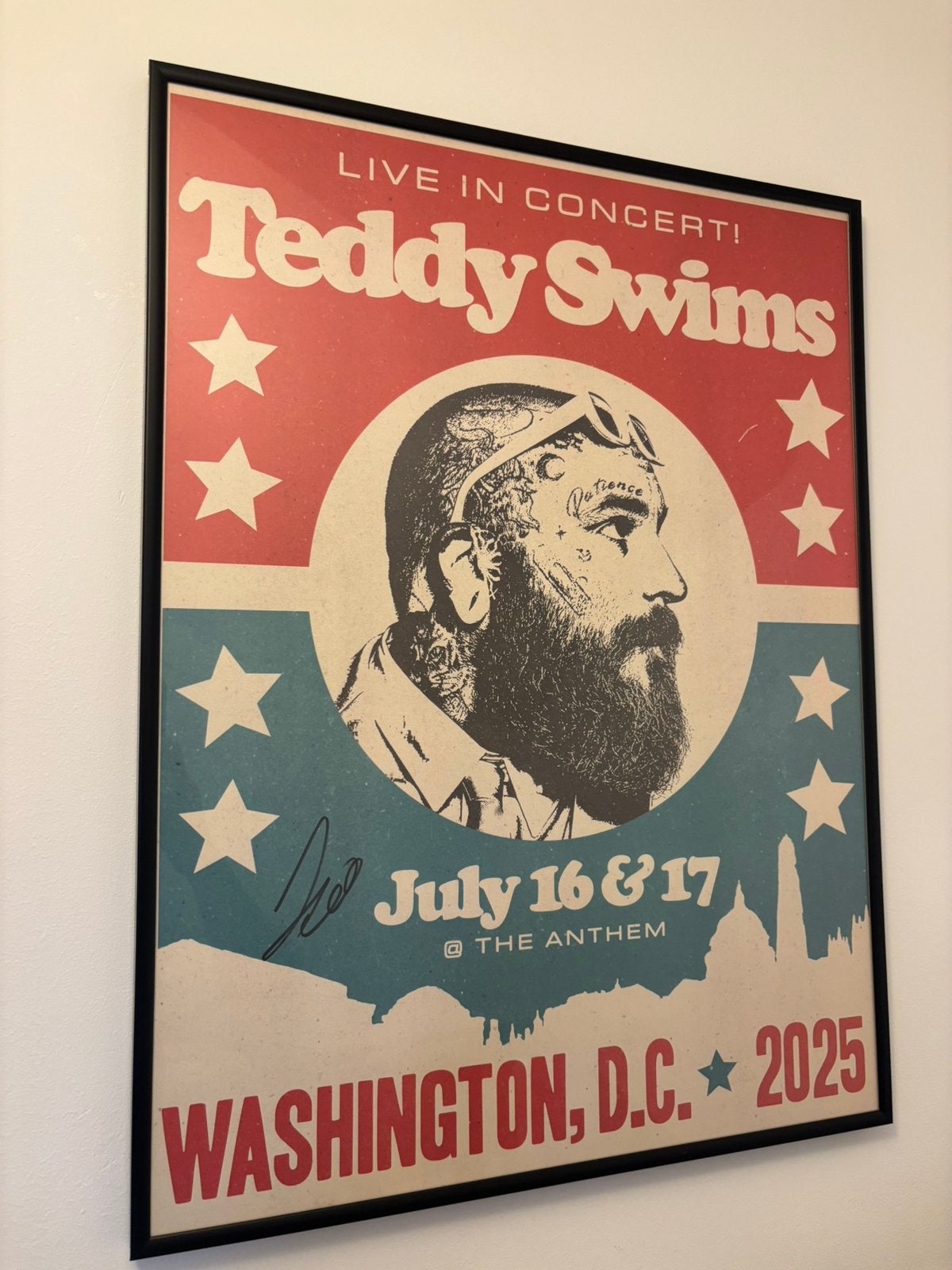 Teddy Swims concert poster origineel GESIGNEERD, Verzamelen, Posters, Ophalen of Verzenden, Nieuw, A1 t/m A3, Rechthoekig Staand