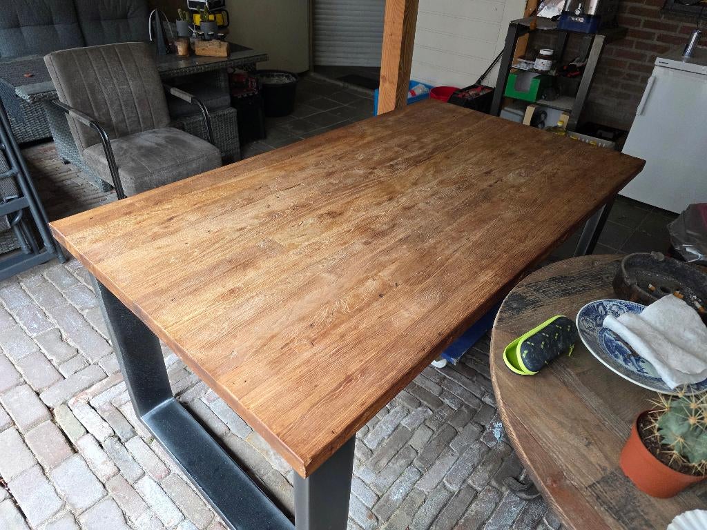 4 persoons eettafel teak hout, Huis en Inrichting, Ophalen, Gebruikt, Teakhout, 50 tot 100 cm