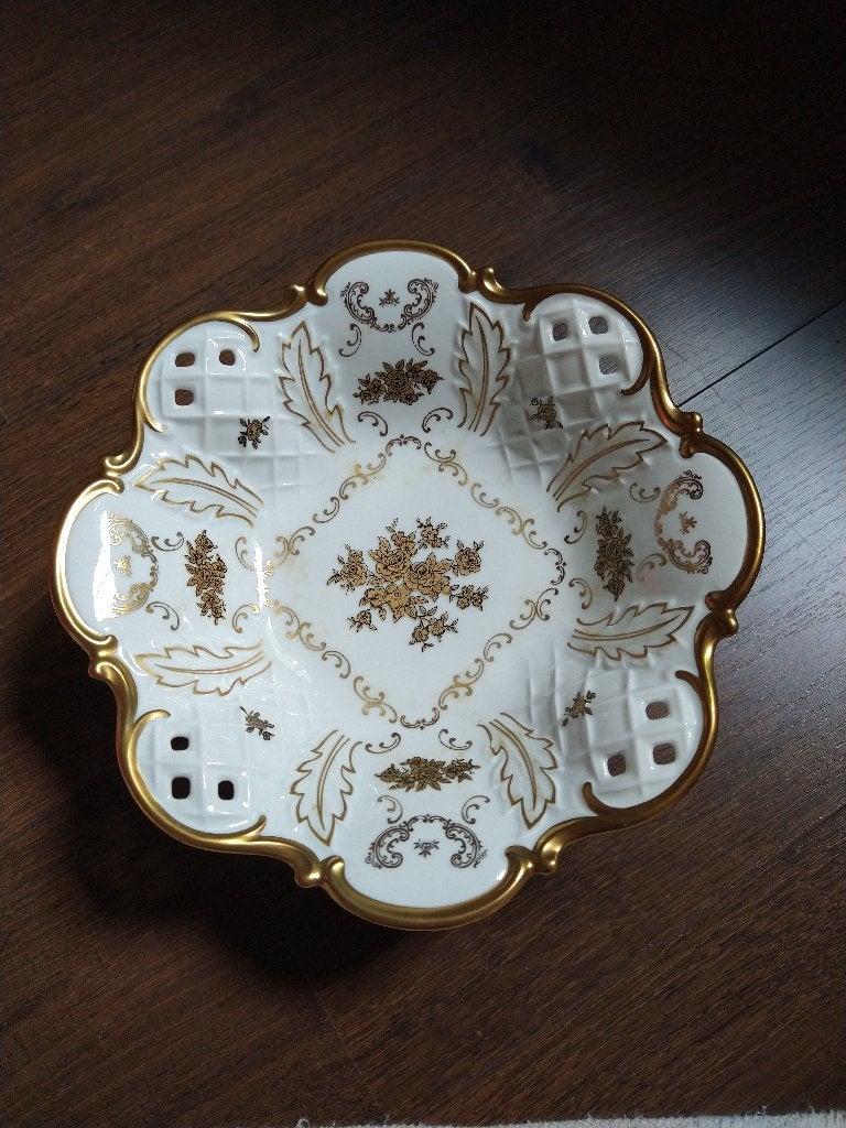 Reichenbach schaal met gouden decoratie, Ophalen