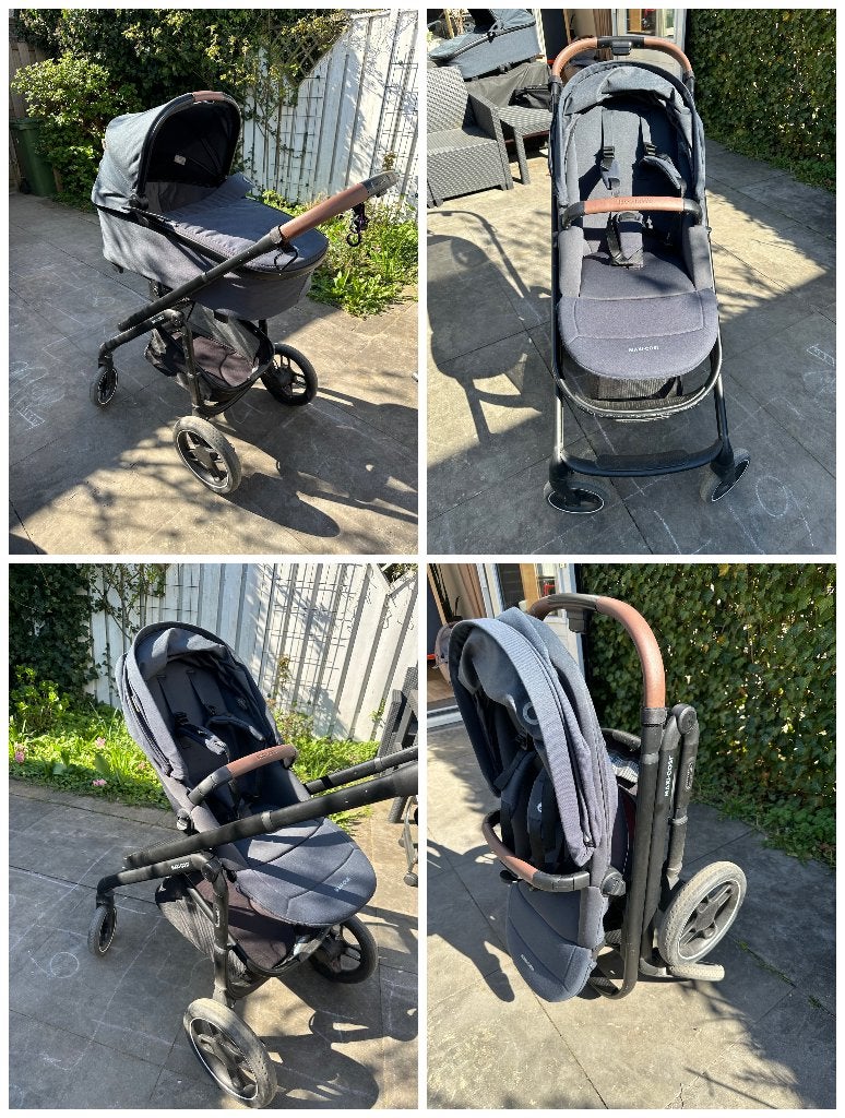 Maxi Cosi Plaza+ kinderwagen met reiswieg, Zo goed als nieuw, Verstelbare duwstang, Maxi-Cosi, Ophalen