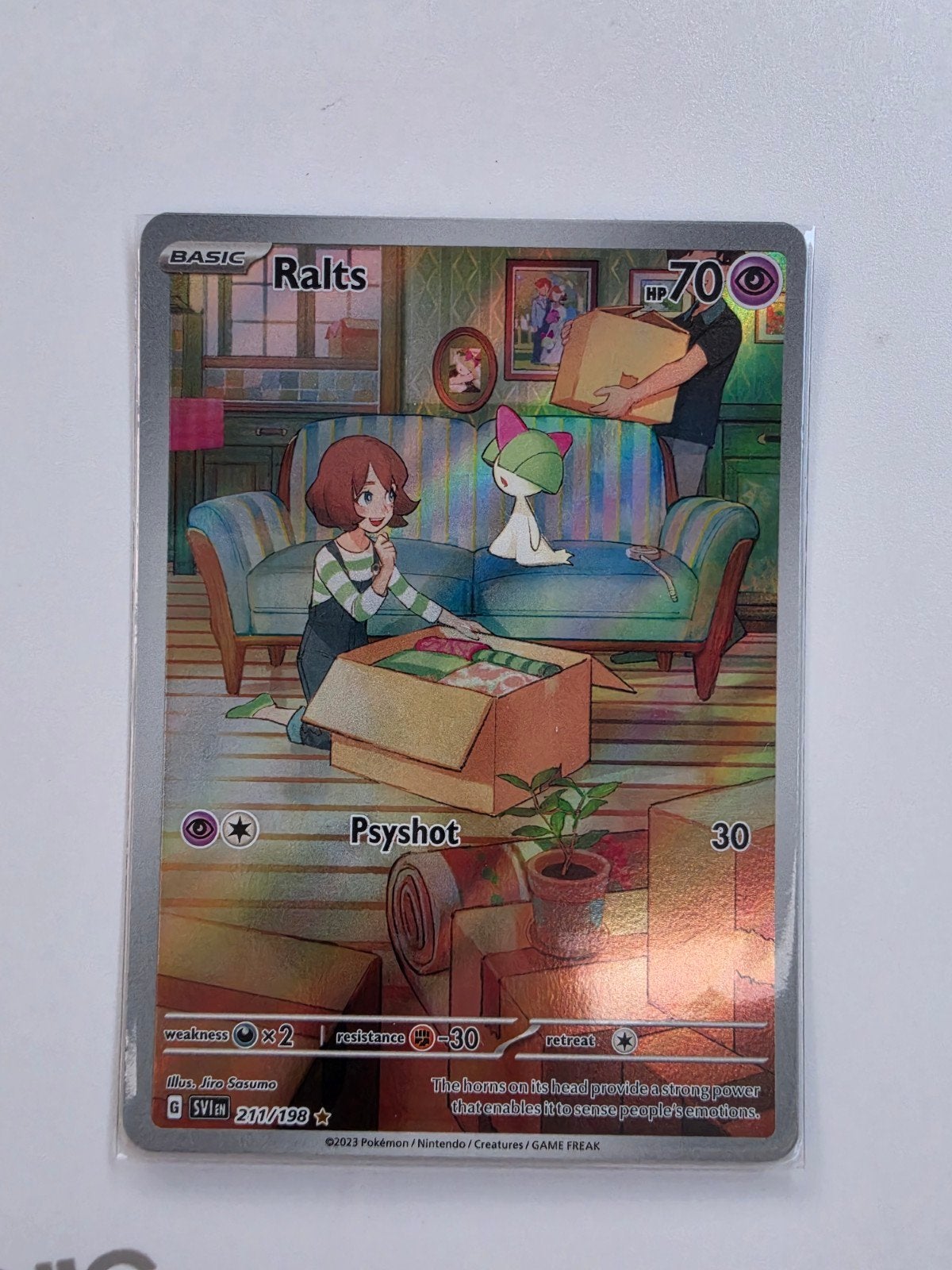 Pokémon Kaart Ralts 211/198 SV:EN Full Art, Ophalen of Verzenden, Nieuw, Losse kaart