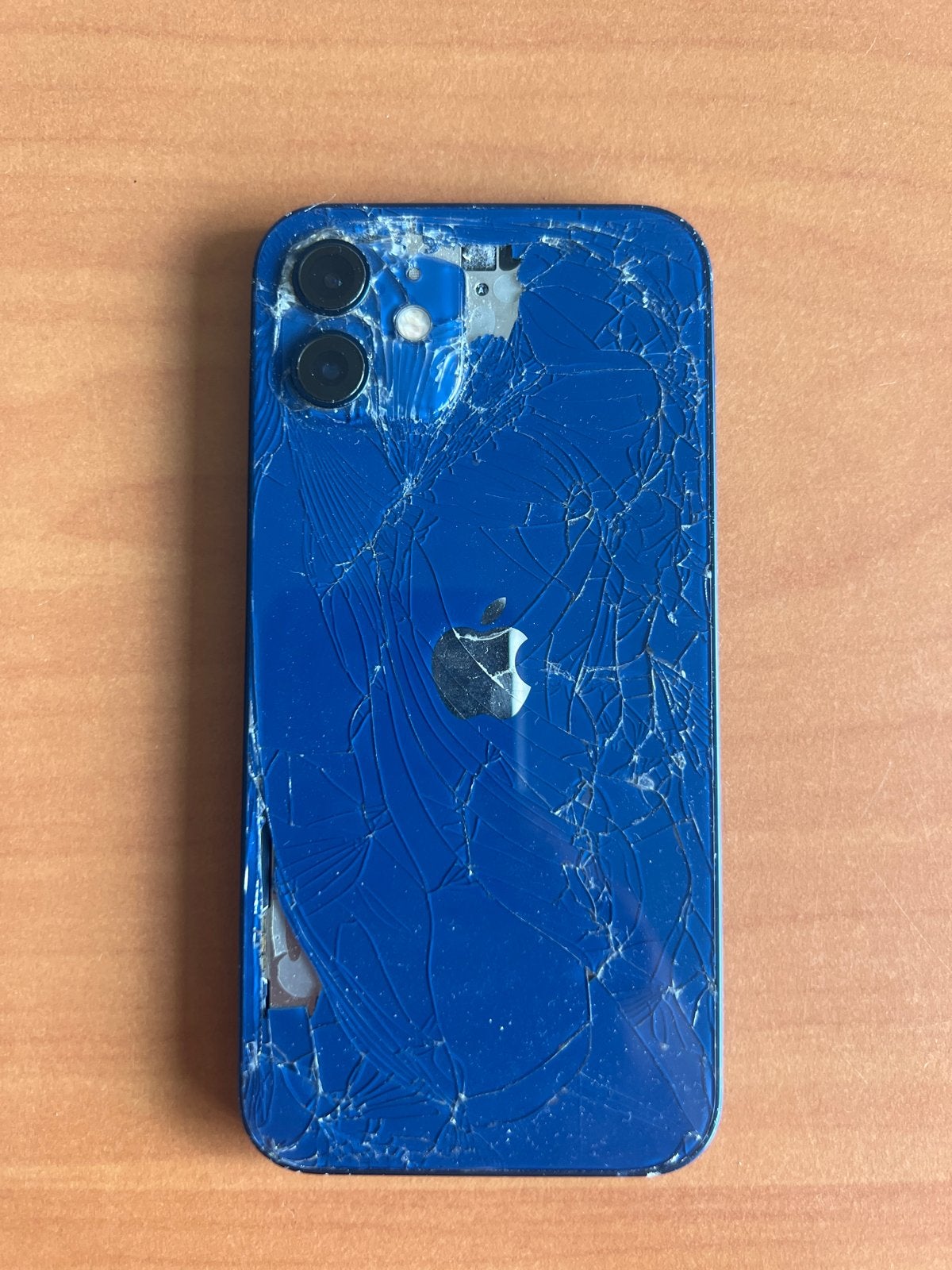 iPhone 12 Blauw - Achterkant beschadigd - start niet