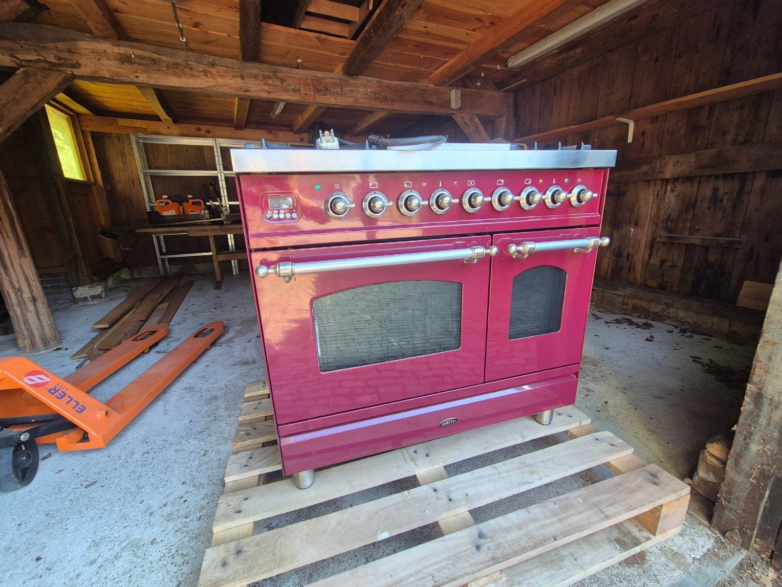 Zeer mooie Boretti gasfornuis met 2 ovens, Ophalen, 60 cm of meer, Zo goed als nieuw, Gas
