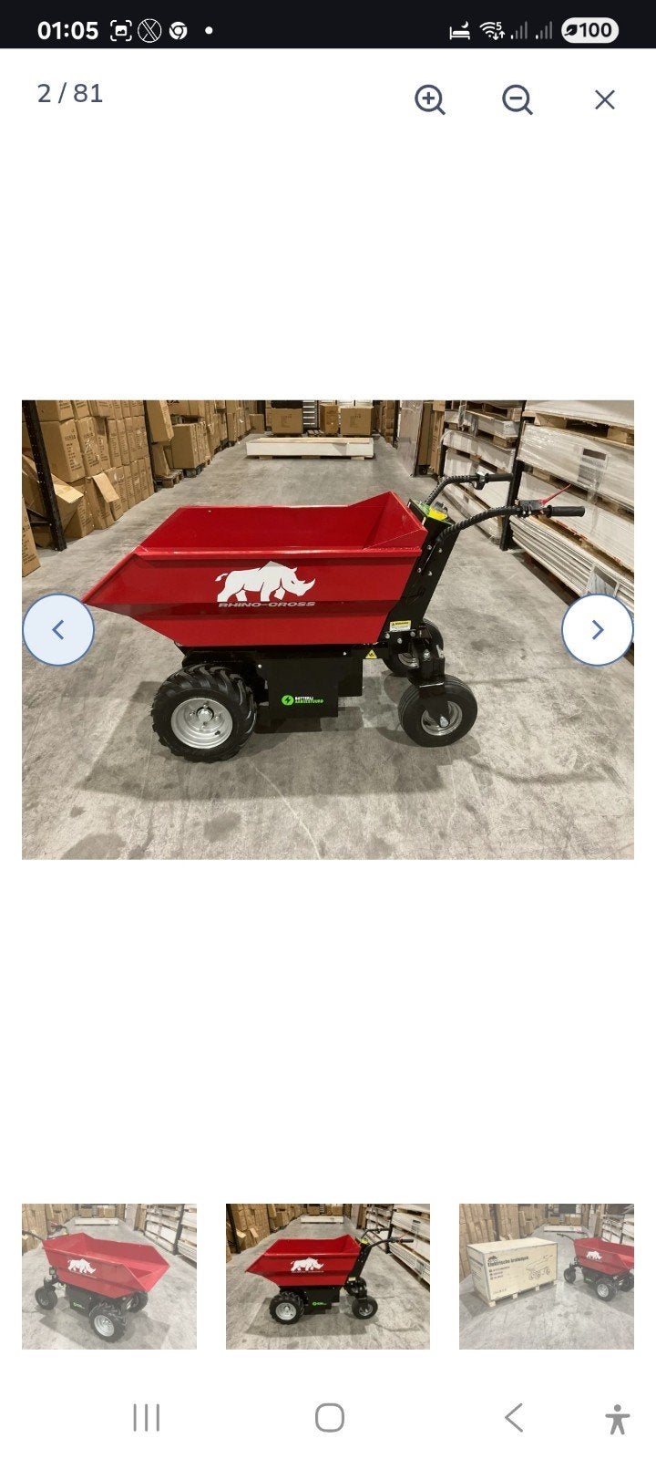 Mini Accu Dumper Elektrische Kruiwagen 500 kg Laadvermogen, Ophalen of Verzenden