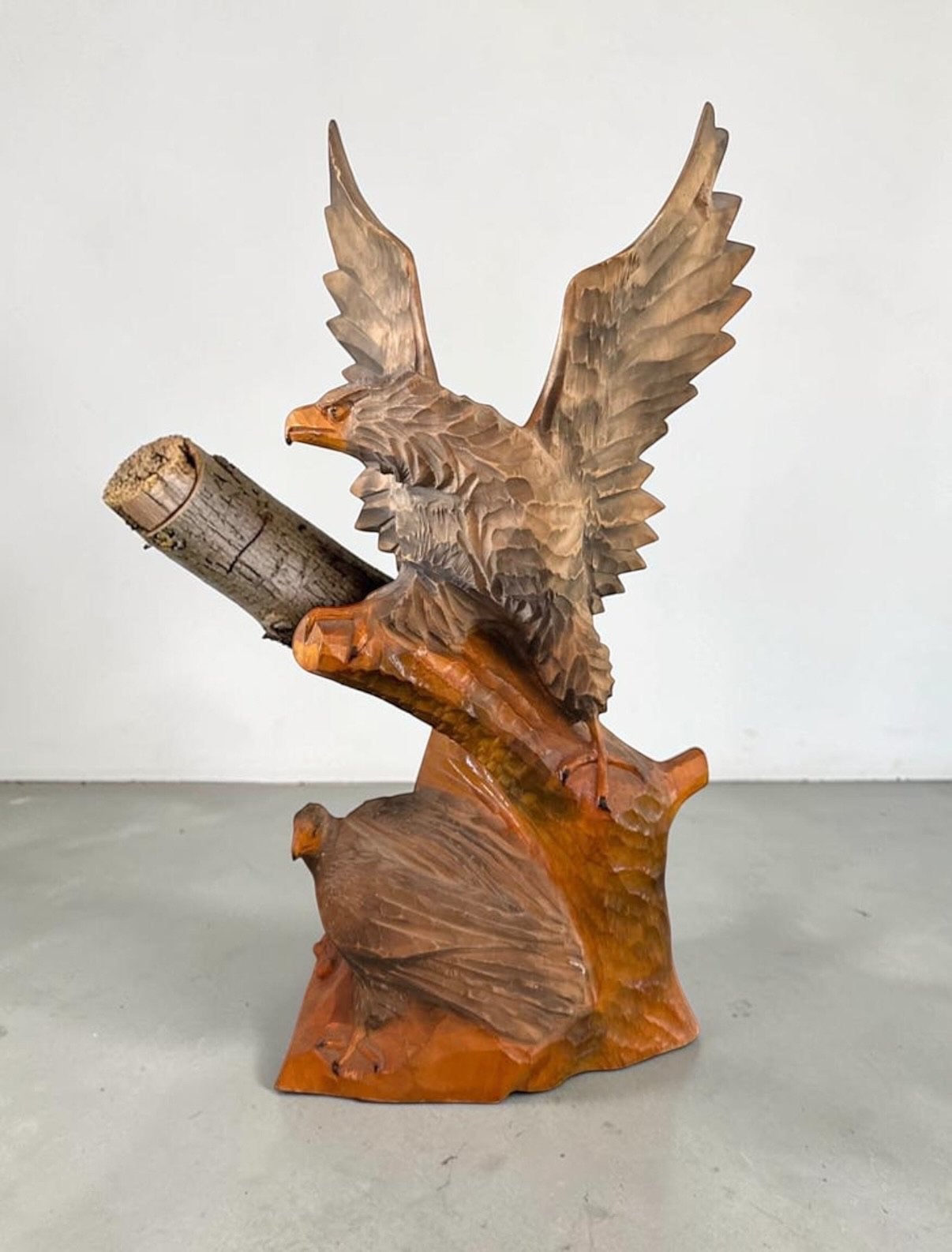 Handgesneden houten adelaar sculptuur, Antiek en Kunst, Ophalen of Verzenden, Hout, Houtsnijwerk, 20 - 50 cm