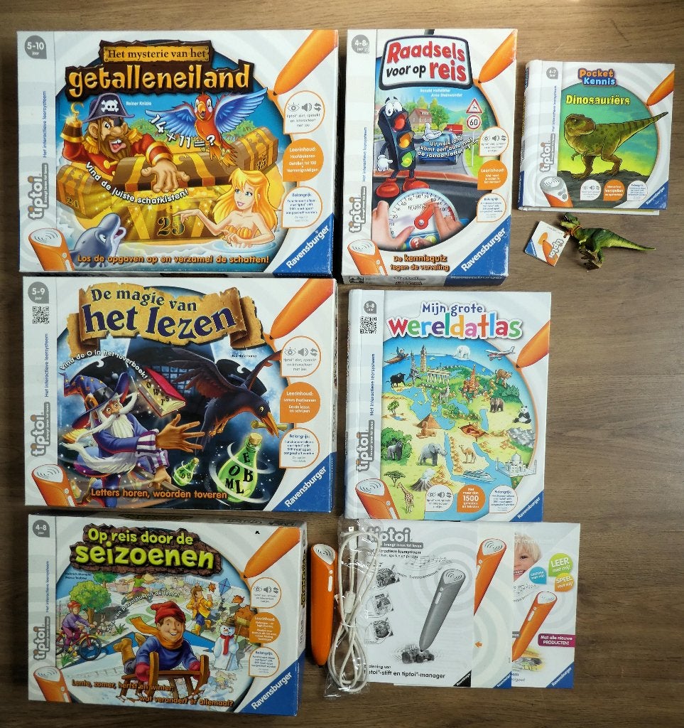 Tiptoi set pen/stift + 4 spellen + 2 boeken vanaf 4 jaar., Kinderen en Baby's, Speelgoed | Educatief en Creatief, Ophalen of Verzenden