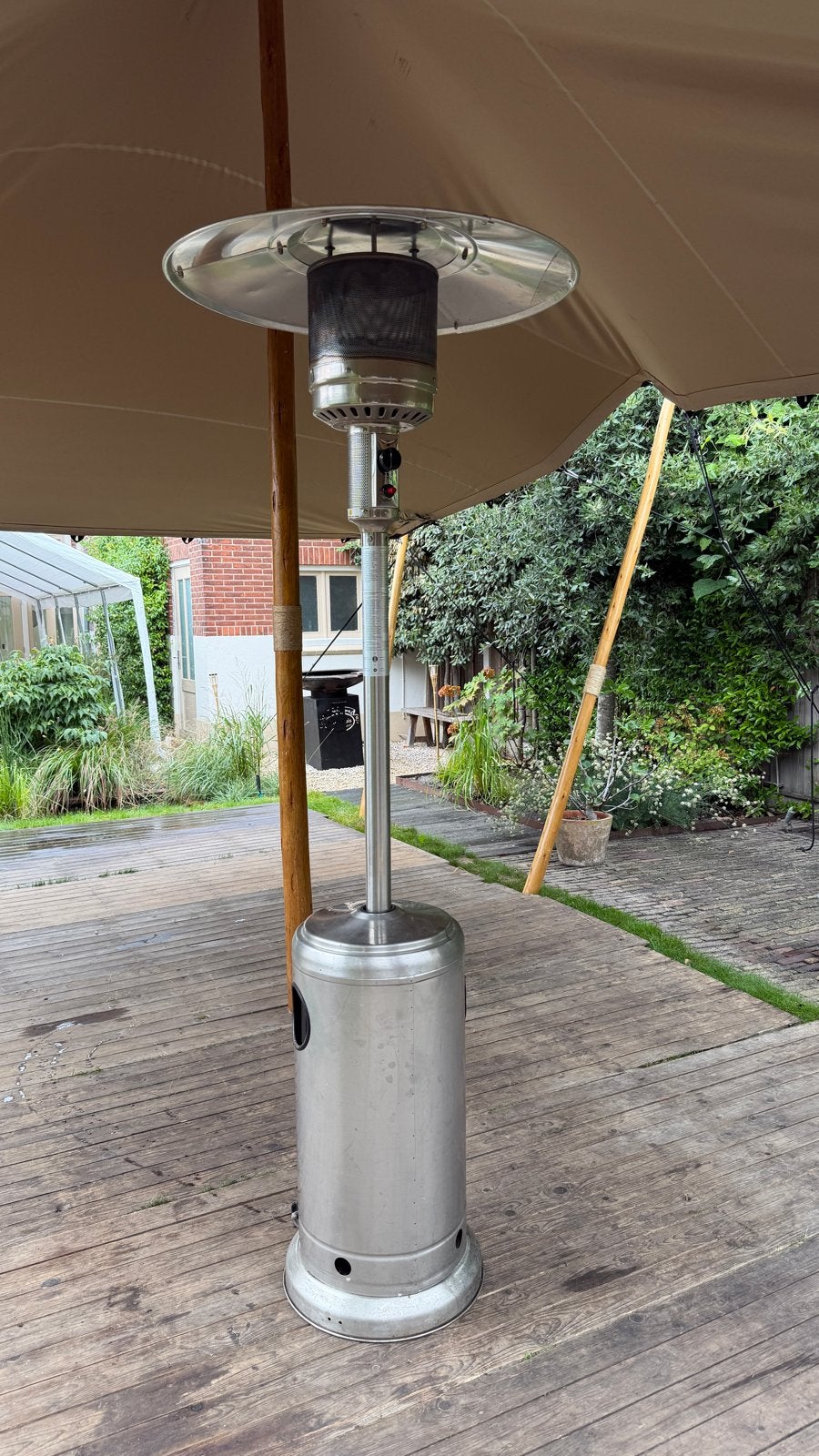 Terrasheater op gas inclusief gasfles - Z.g.a.n., Tuin en Terras, Ophalen, Zo goed als nieuw, Gas, Vloer
