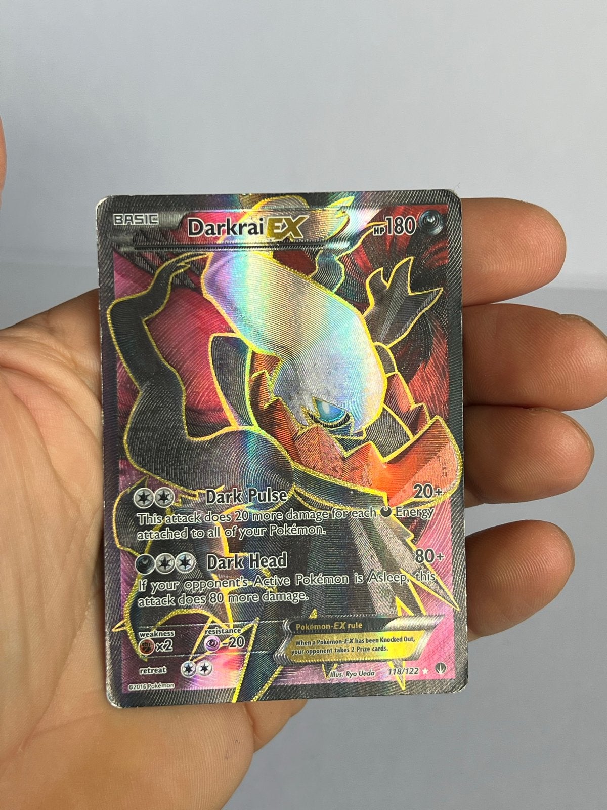 Pokémon Darkrai EX 118/122 XY BREAKpoint (Light Played), Ophalen of Verzenden, Gebruikt, Losse kaart, Foil