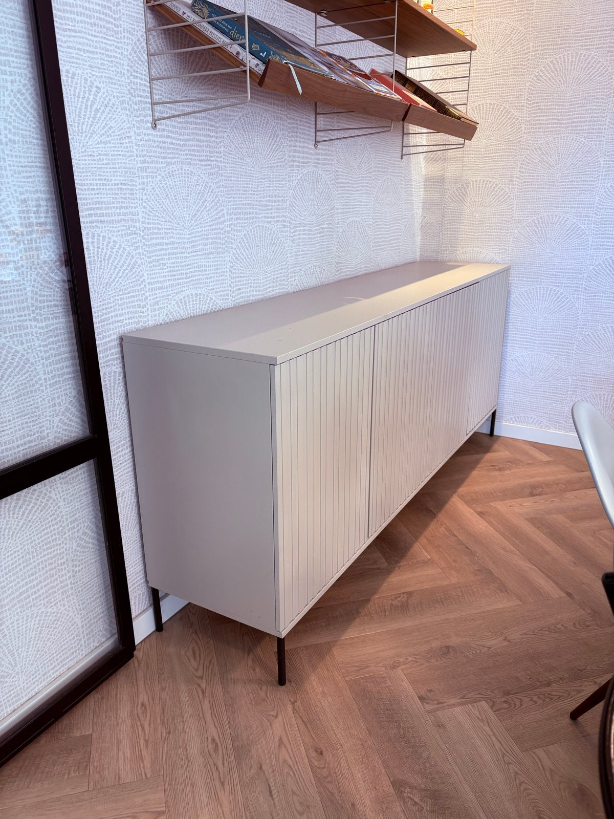 Woood New Gravure Dressoir 200 cm Grenen Dust, Gebruikt, Ophalen of Verzenden, 200 cm of meer, Grenenhout