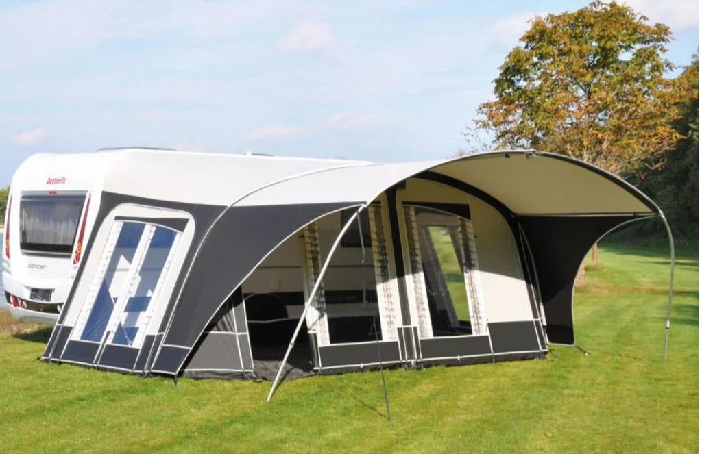 Unico Milaan voortent met dakluifel, mt 14.1  zgan, Caravans en Kamperen, Voortenten en Luifels, Ophalen, Zo goed als nieuw, Unico Ventura