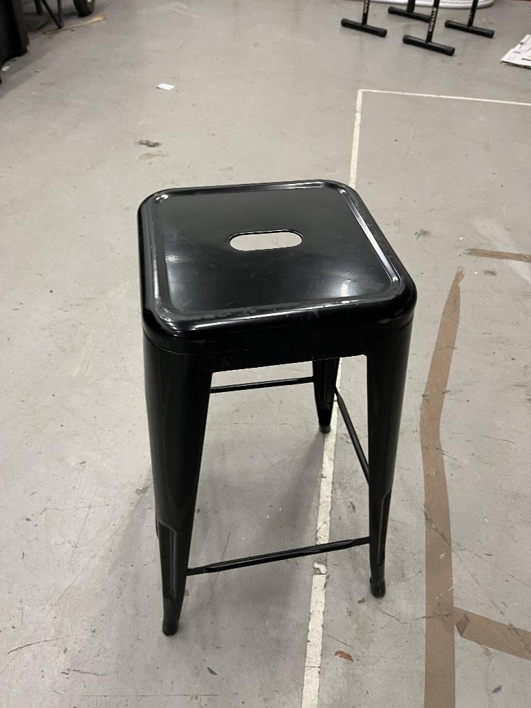 20x Industrial Metal Bar Stools / Horeca Stools – Stackable, Huis en Inrichting, Ophalen, Gebruikt, Zwart, Metaal