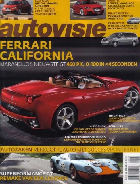 Autovisie 11 2008 : Audi TT TTS - Superformance GT - Ferrari, Ophalen of Verzenden, Gelezen, Algemeen