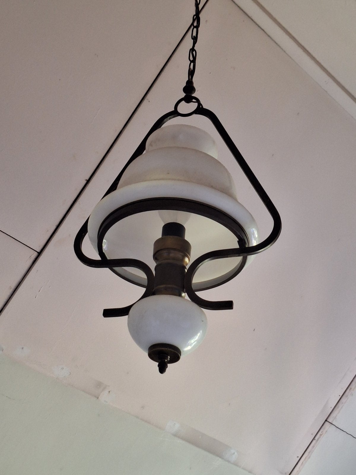 Vintage hanglamp  ‘olielamp’ model, Ophalen