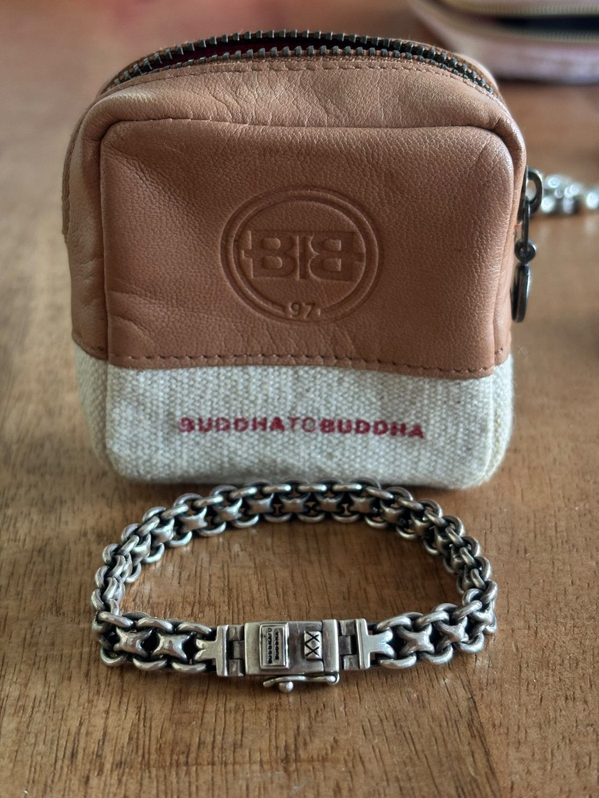 Buddha to Buddha armband 925 zilver met etui, Ophalen of Verzenden, Zo goed als nieuw, Zilver