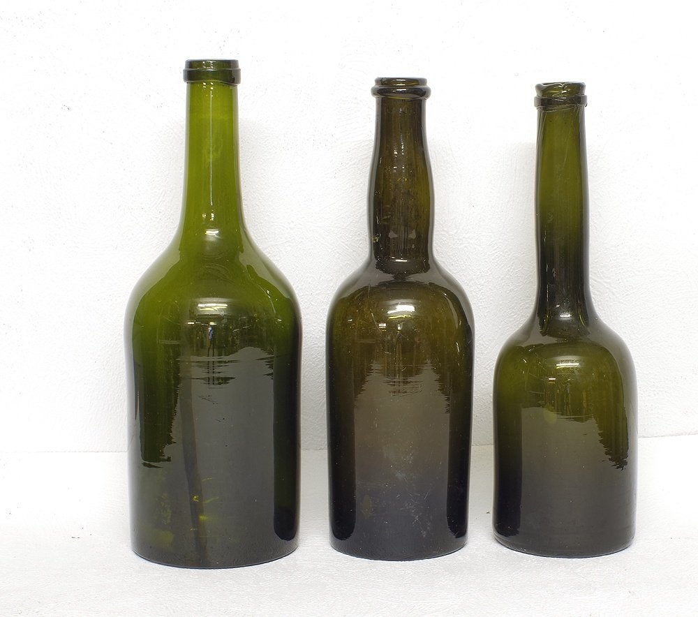 3 19e  eeuwse wijnflessen., Antiek en Kunst, Antiek | Glas en Kristal, Ophalen of Verzenden