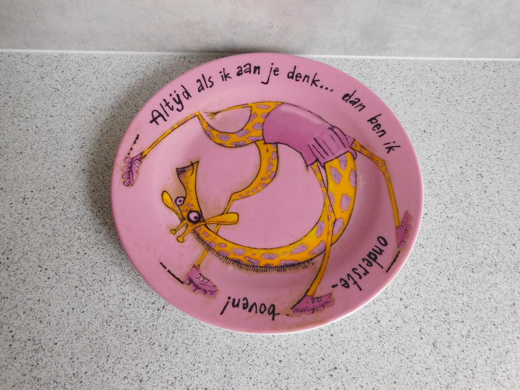 Bord 20,5 cm. Giraf Altijd als ik aan je denk Philip Hopman, Ophalen of Verzenden, Zo goed als nieuw, Bord(en), Overige stijlen