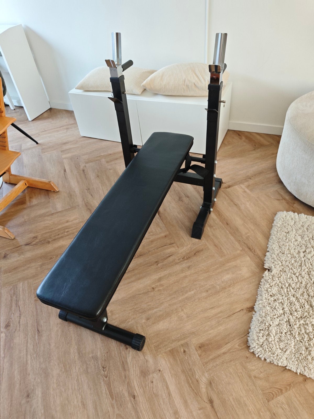 Verstelbare Halterbank Zwart Gorilla Sports, Ophalen, Nieuw, Rug, Fitnessbank