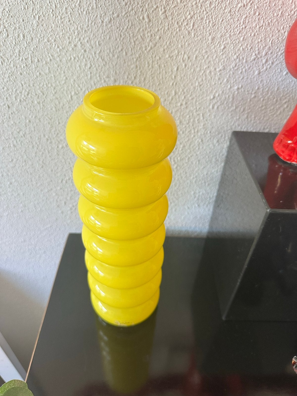 Vintage Ikea Vaas - Geel Glas - Uniek Design, Ophalen of Verzenden