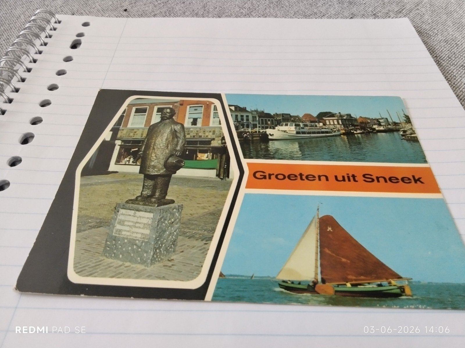 Vintage Ansichtkaart Groeten uit Sneek -, Ophalen of Verzenden, Friesland