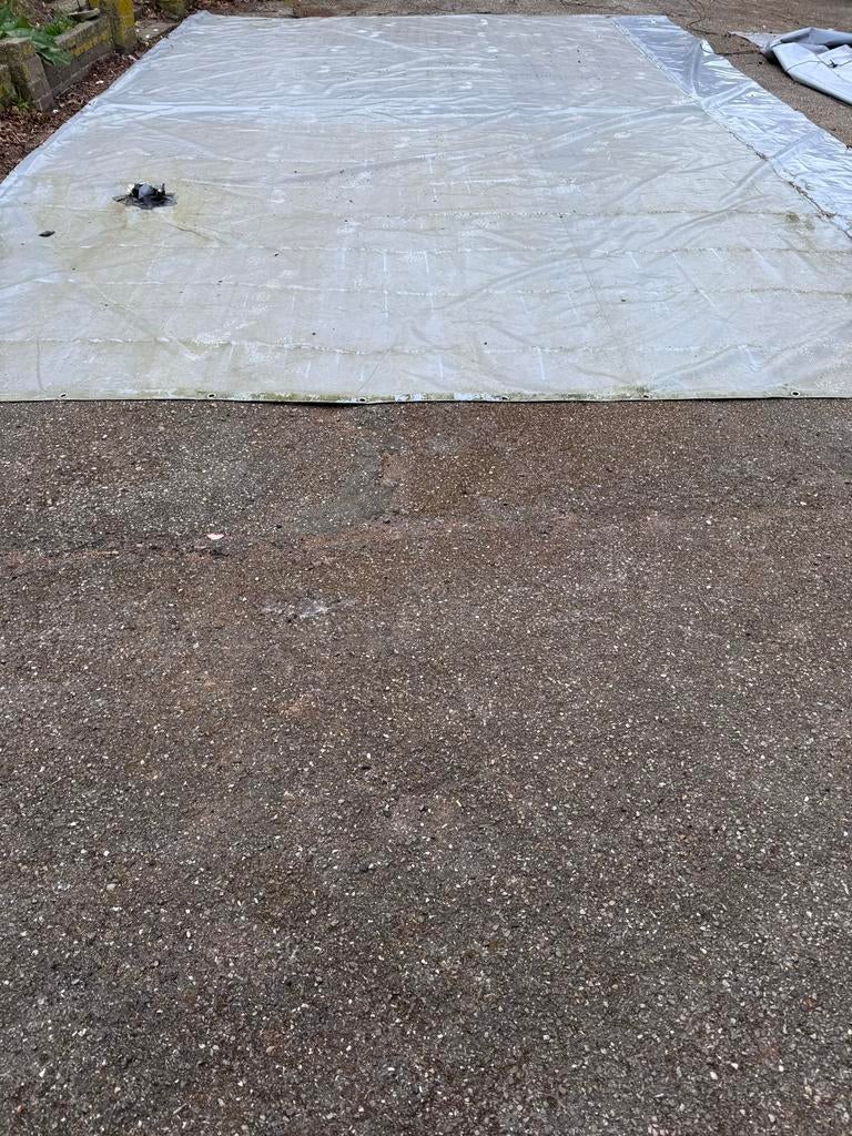Bootzeil / PVC dekzeilen grijs, 2 stuks, Ophalen, Gebruikt, 15 m² of meer, Zeil