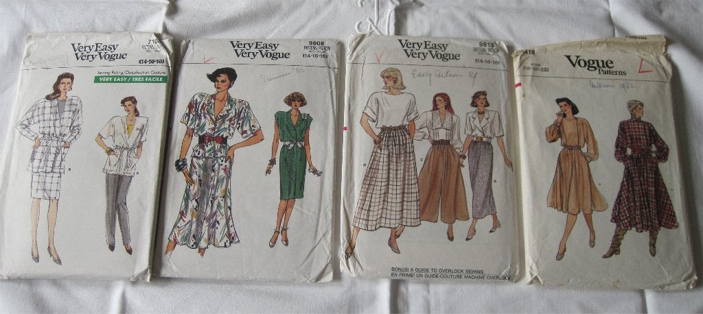 Vogue patronen - Very Easy Vogue- jaren - '80, Hobby en Vrije tijd, Kledingpatronen, Ophalen of Verzenden, Nieuw, Vrouw, Overige merken
