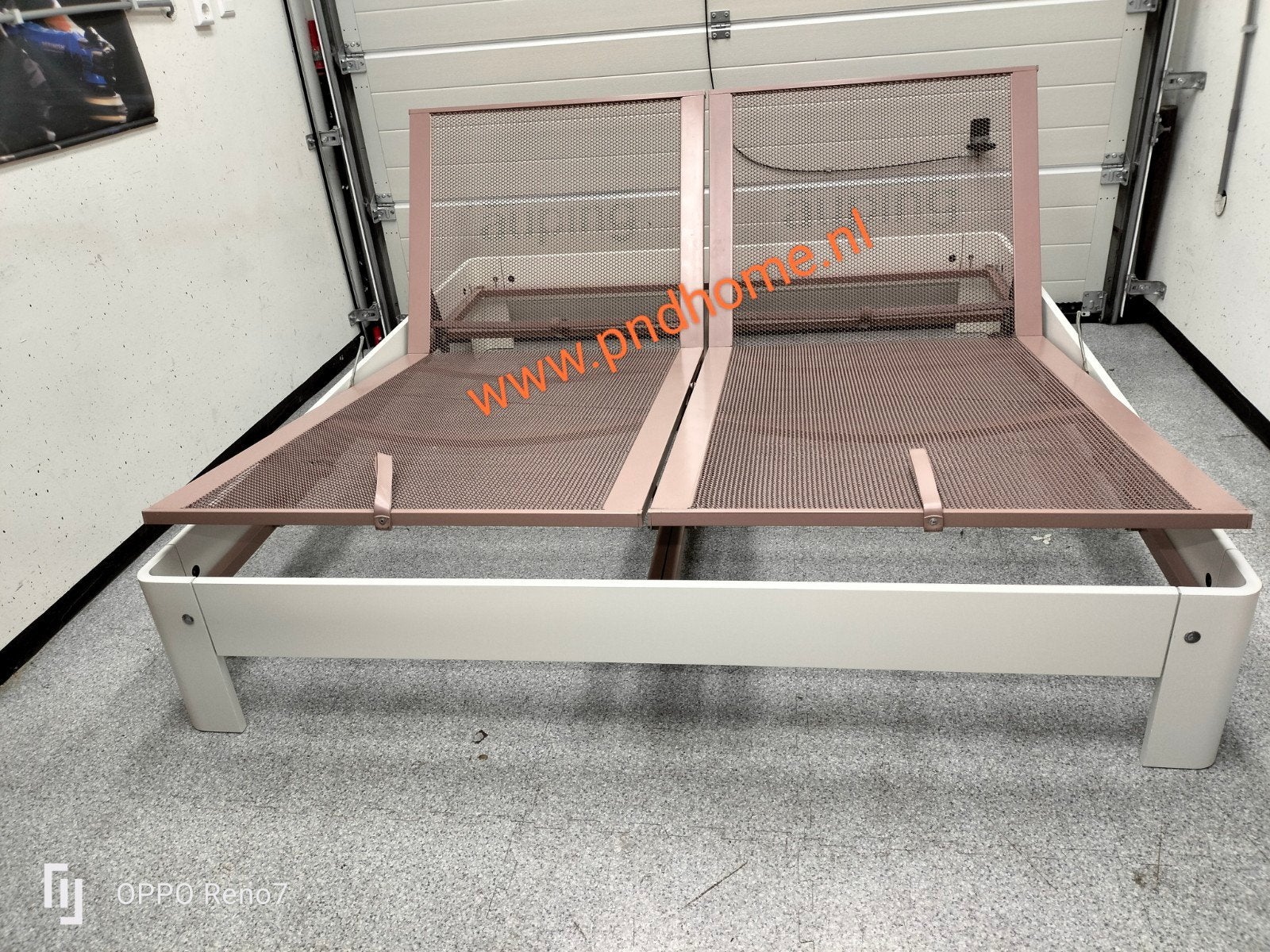 Auping Auronde 1000  160x200 Wit met Verstelbare Bodems, Verstelbaar, Wit, Ophalen of Verzenden, Zo goed als nieuw