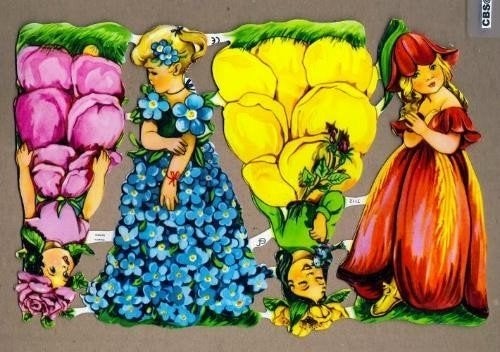 Bloemenkinderen groot Vergeetmijniet poëzieplaatjes 7112, Ophalen of Verzenden