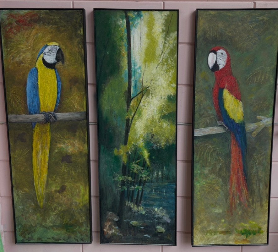 3 luik papegaaien, Antiek en Kunst, Ophalen