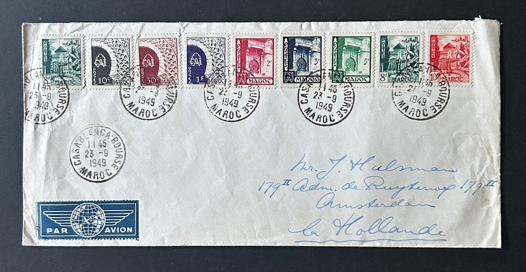 Luchtpostbrief Marokko 1949 (Casablanca), Postzegels en Munten, Postzegels | Afrika, Ophalen of Verzenden, Marokko, Gestempeld