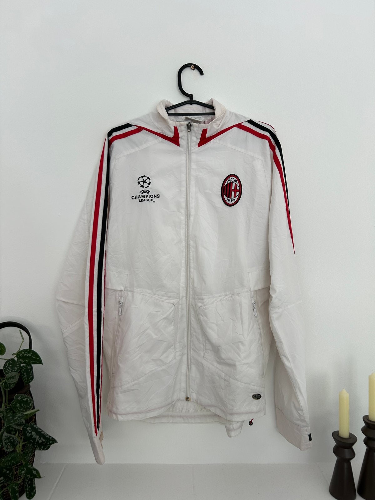 Adidas AC Milan Champions League Track Jacket 2003/04 S, Wit, Ophalen of Verzenden, Voetbal, Gedragen