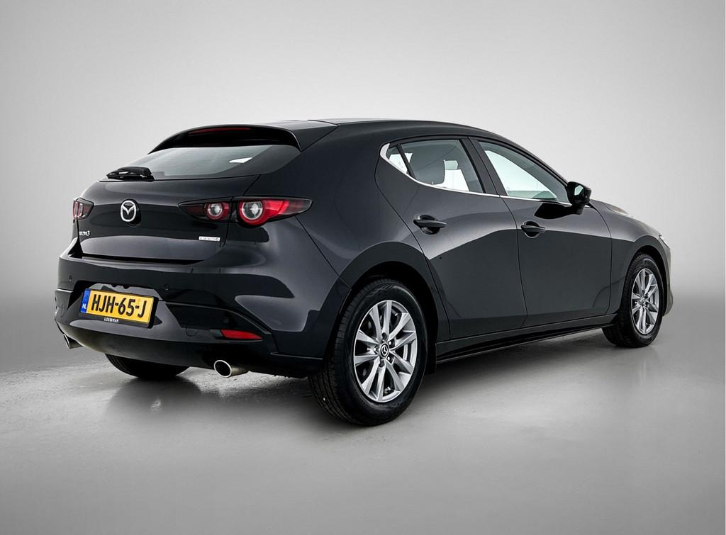 Mazda 3 2.5 e-SkyActiv-G M Hybrid 140 Prime-line | Navigatie, 12 maanden, Gebruikt, 4 cilinders, Zwart