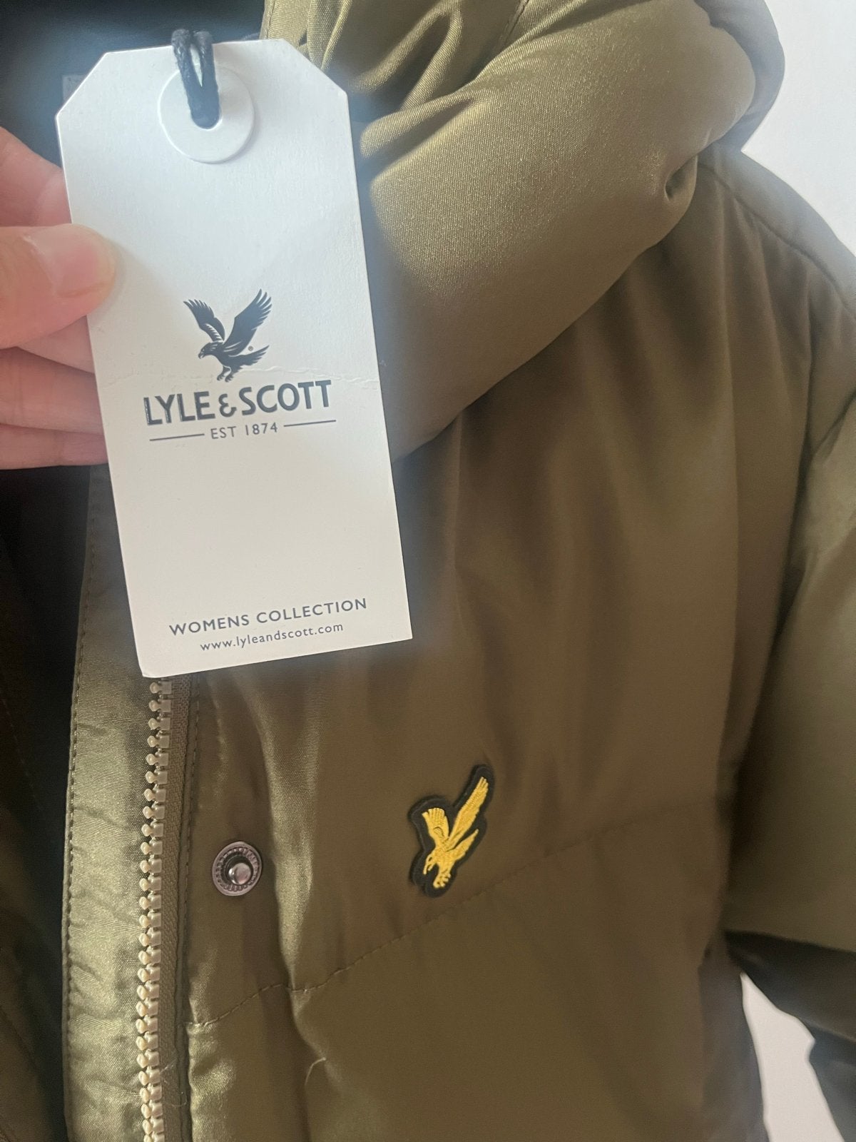 Lyle & Scott Dames Lange Puffer Jas - Nieuw met labels, Ophalen of Verzenden, Nieuw, Maat 38/40 (M), Groen
