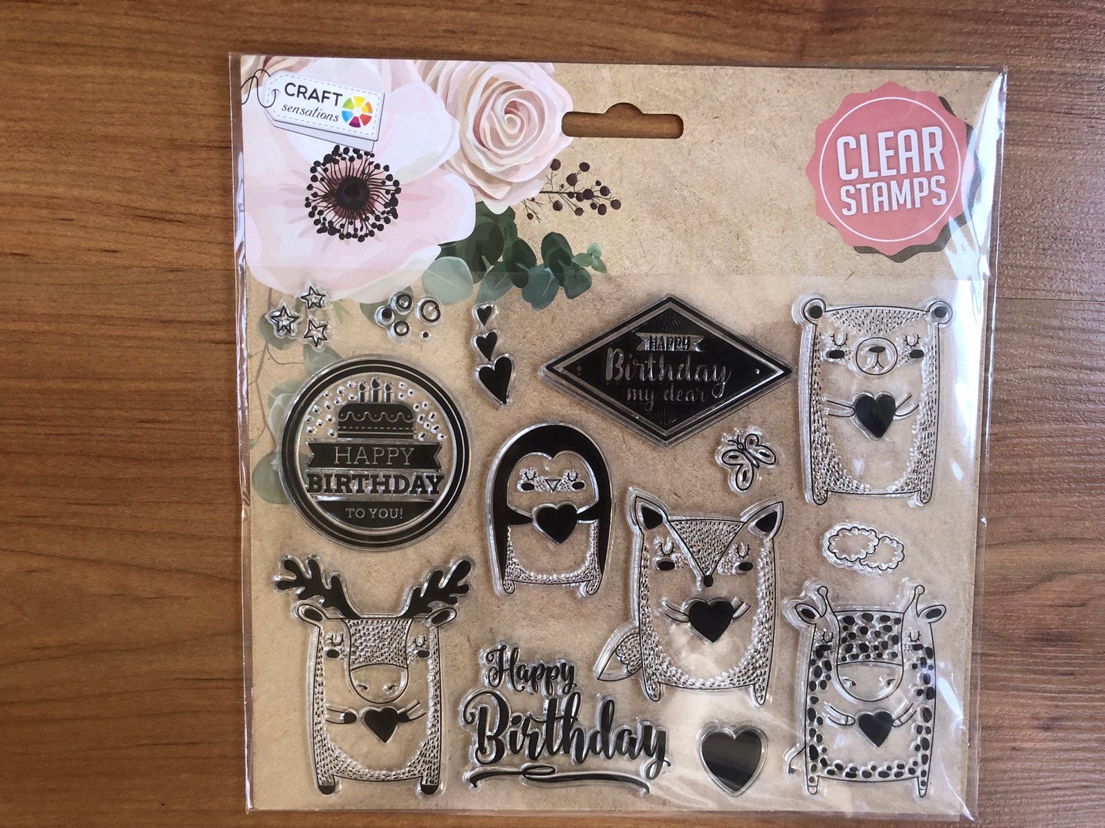 NIEUW Stempels Clear Stamps happy birthday diertjes, Ophalen of Verzenden, Nieuw, Clearstamp