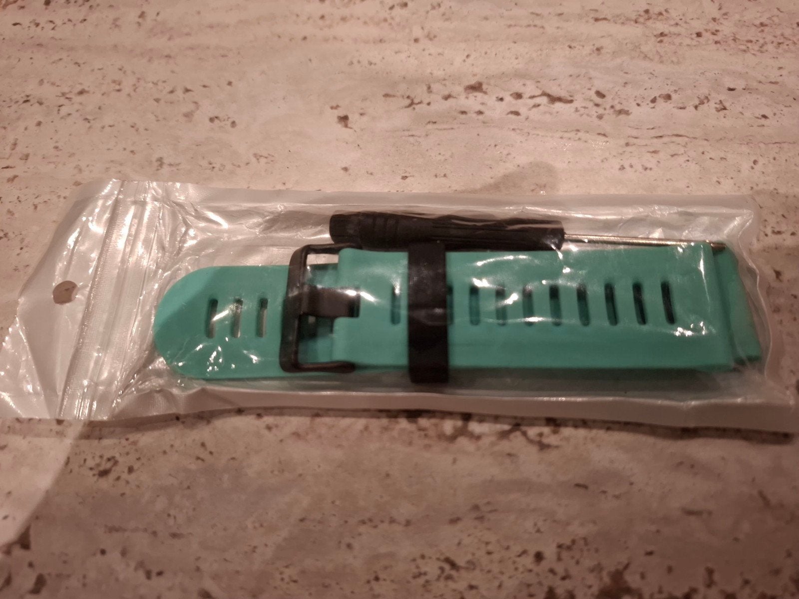 Garmin Horlogebandje - Lichtblauw Silicone 2,6 mm, Ophalen of Verzenden, Nieuw, Android