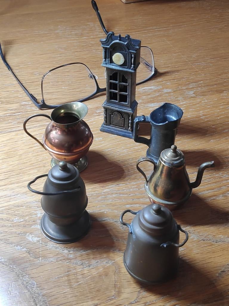 Verzameling koperen en tinnen miniatuurtjes, Ophalen of Verzenden, Koper