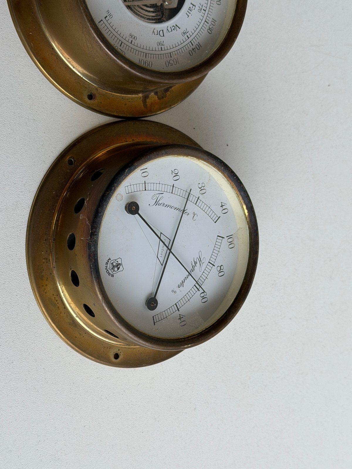 Bronzen Mendes scheepsklokjes, barometer, thermometer, klok, Ophalen of Verzenden, Gebruikt, Overige typen