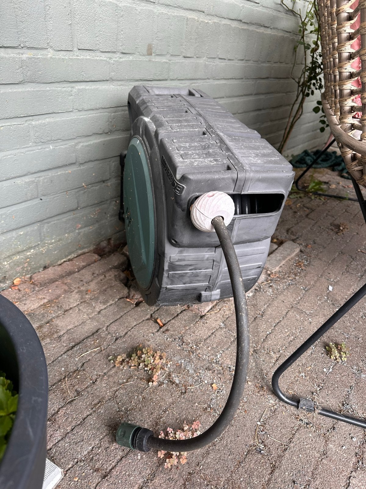 Gardena Tuinslanghaspel met slang, Tuin en Terras, Ophalen of Verzenden, Gebruikt, Tuinslanghaspel