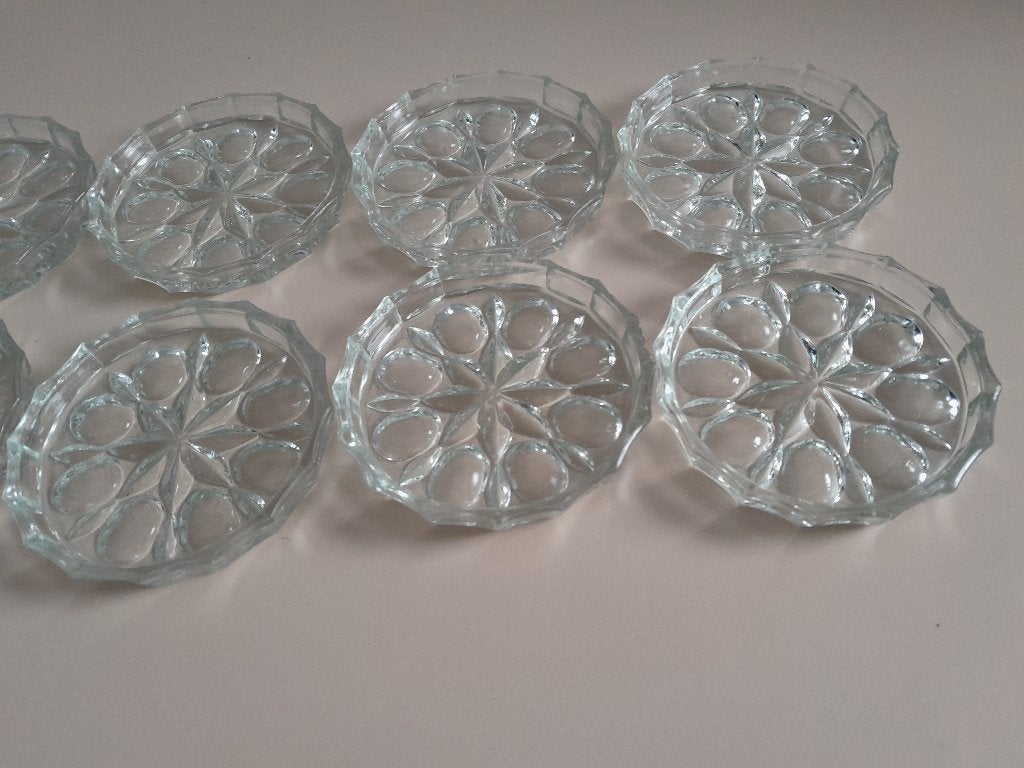 Onderzetters van glas, Kelkebakjes Leerdam 10 stuks, Antiek en Kunst, Ophalen of Verzenden
