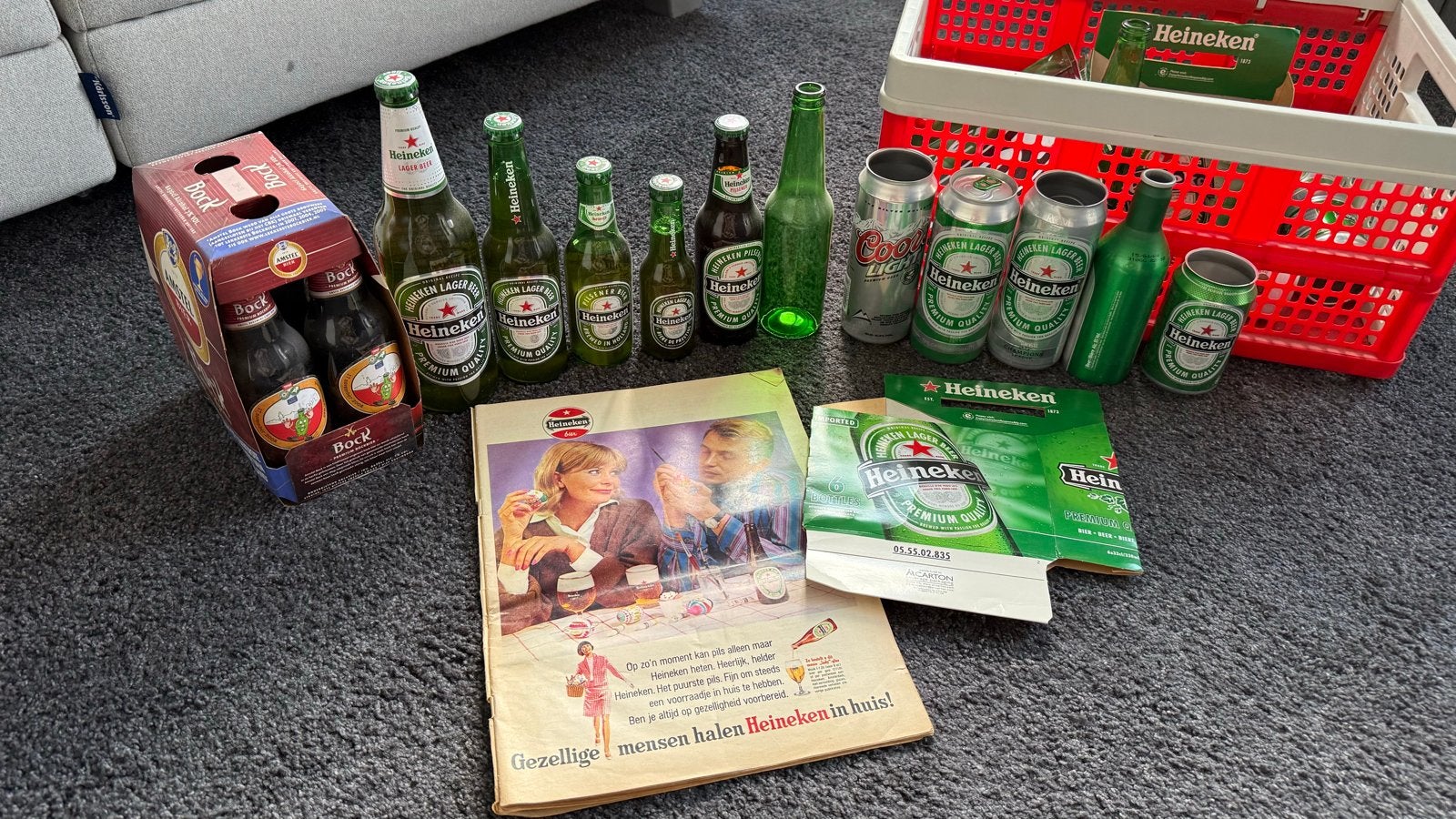 Vintage Heineken en Amstel Bockbier verzameling, Verzamelen, Ophalen, Gebruikt, Overige typen