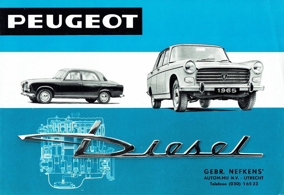 Folder Peugeot Diesel modellen (1965), Verzenden, Gelezen, Peugeot
