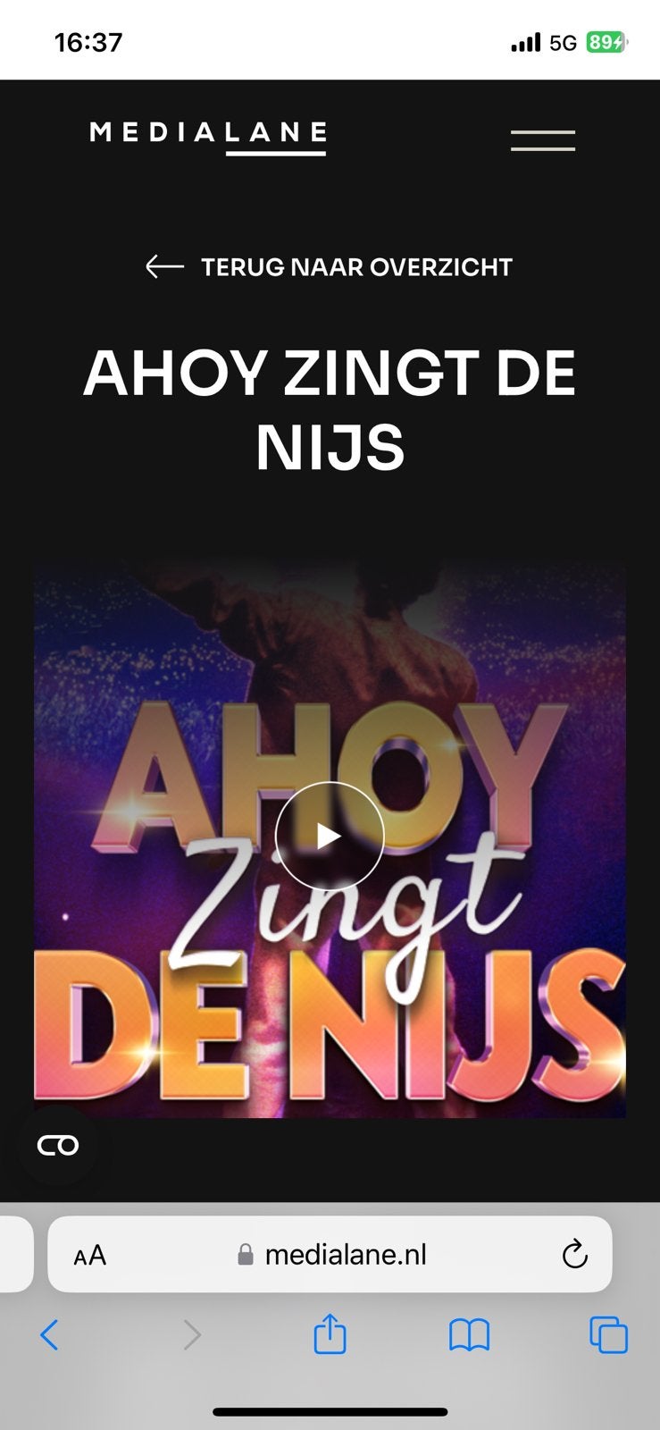 2 zitplaatsen Ahoy zingt de Nijs 21 juni om 14.00 uur, Tickets en Kaartjes, Twee personen