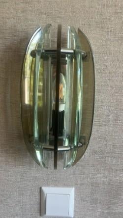 Veca wand lampen, Ophalen, Gebruikt, Glas, Vintage