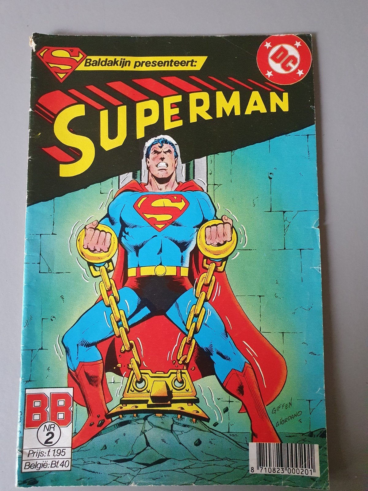Superman stripboek - Baldakijn presenteert nr. 2, Boeken, Eén stripboek, Ophalen of Verzenden, Gelezen, Giffen, Giordano
