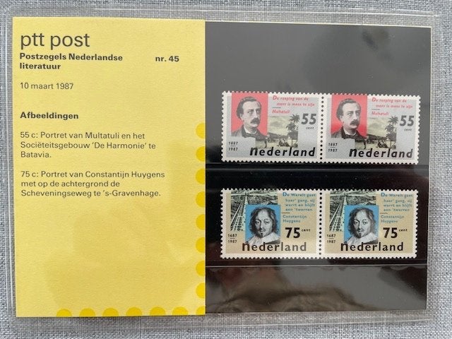 Postzegelmapje PZM45 - Nederlandse literatuur 1987 Postfris, Ophalen of Verzenden, Postfris, Overige thema's