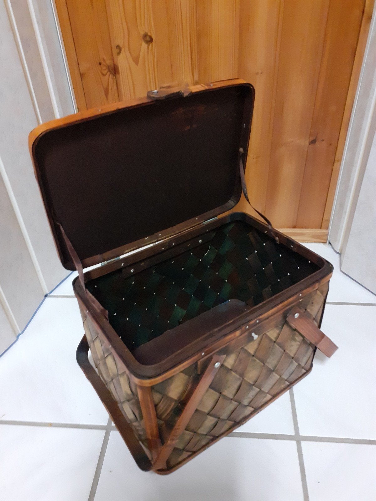 Picknickmand,  Naaimachine, hobbymand, brei, haakmand, Hobby en Vrije tijd, Ophalen of Verzenden, Gebruikt, Breien of Haken