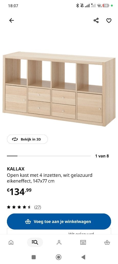 Kalax kast ikea, Ophalen, Zo goed als nieuw
