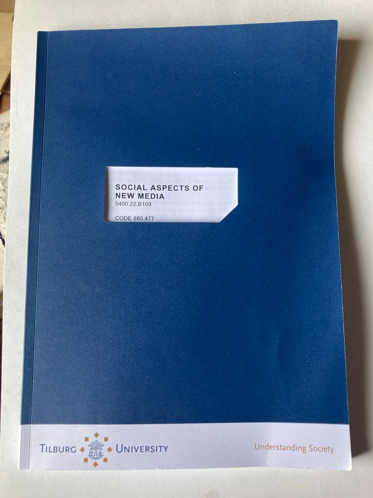 Social Aspects of New Media Reader - Tilburg University, Ophalen of Verzenden, Gamma, WO