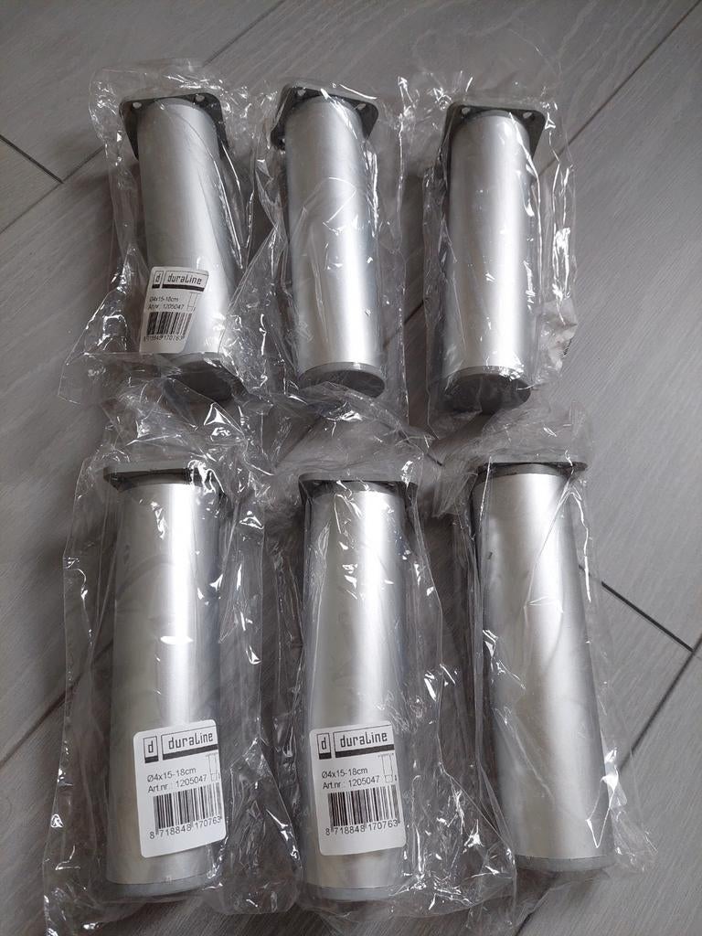 6x Duraline Tafelpoot Ø4x15-18cm - Nieuw en gratis, Huis en Inrichting, Tafelonderdelen, Tafelpoot, Minder dan 50 cm, Nieuw, Minder dan 50 cm