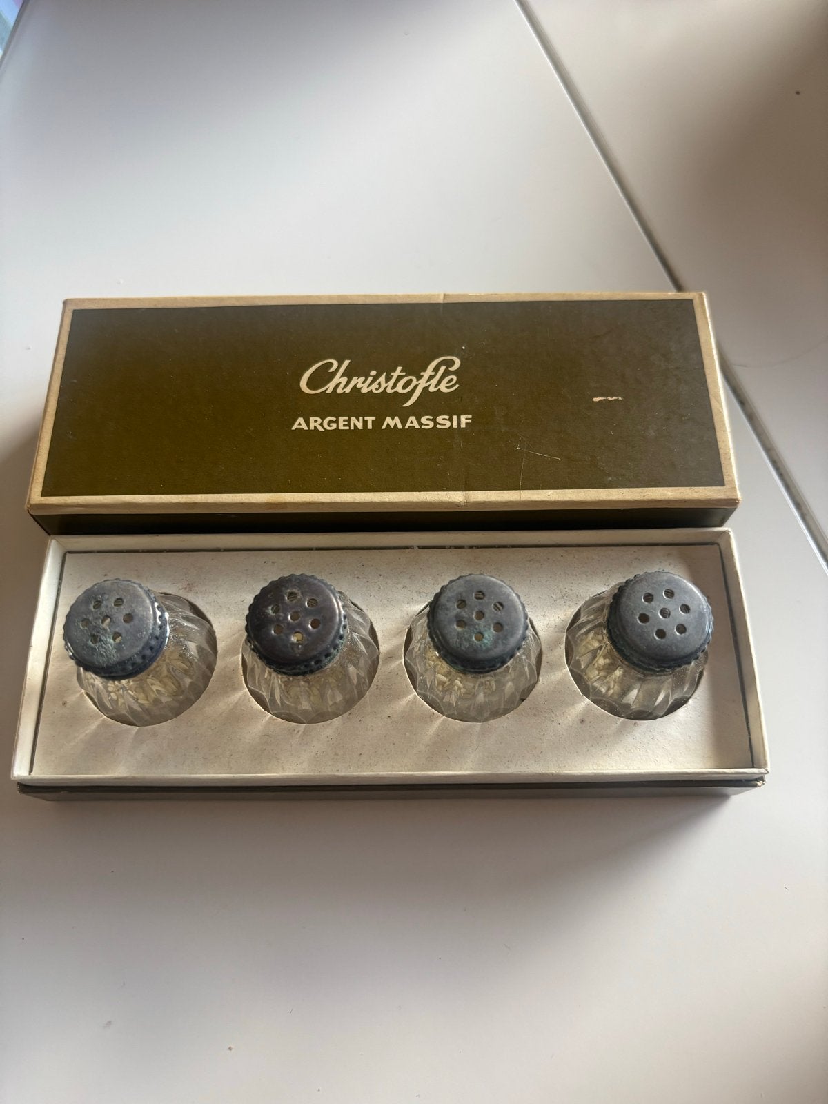 Christofle Argent Massif Peper- en Zoutvaatjes Set, Ophalen of Verzenden