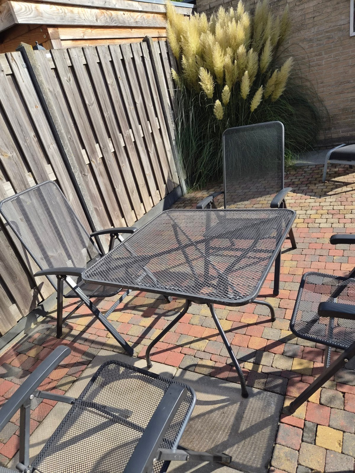 Kettler tuinset: tafel en 4 verstelbare stoelen, Tuin en Terras, Ophalen, Gebruikt, Overige materialen